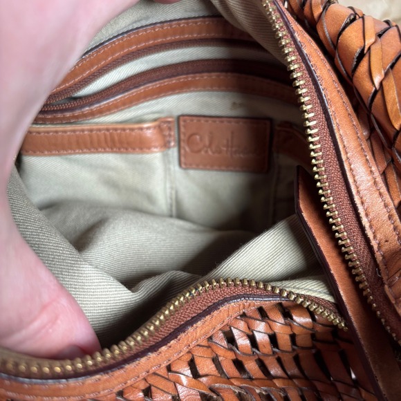 Cole Haan Genevieve Hobo Bag Weaved Leather Tan - Picture 10 of 11